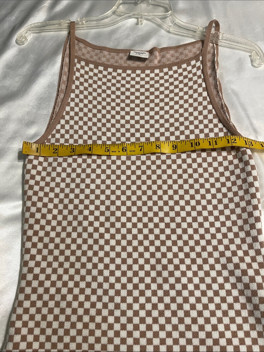 Abercrombie & Fitch Brown and White Checker Ribbed Tank Dress - Picture 3 of 6